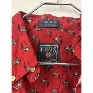 Vintage Chaps Ralph Lauren Shirt Mens Medium Red Cotton Down-Hill Sking Flannel